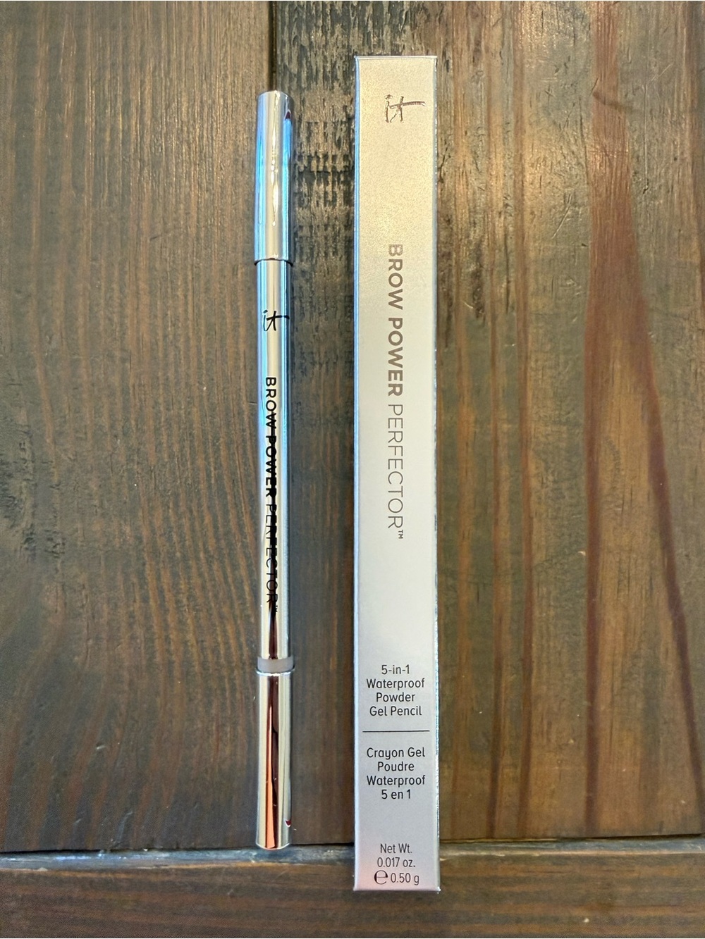 IT Cosmetics Brow Power Perfector 5 In 1 Waterproof Powder Gel Pencil Gray .5g